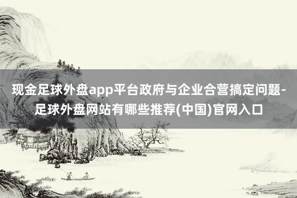 现金足球外盘app平台政府与企业合营搞定问题-足球外盘网站有哪些推荐(中国)官网入口