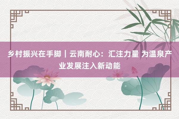 乡村振兴在手脚｜云南耐心：汇注力量 为温泉产业发展注入新动能