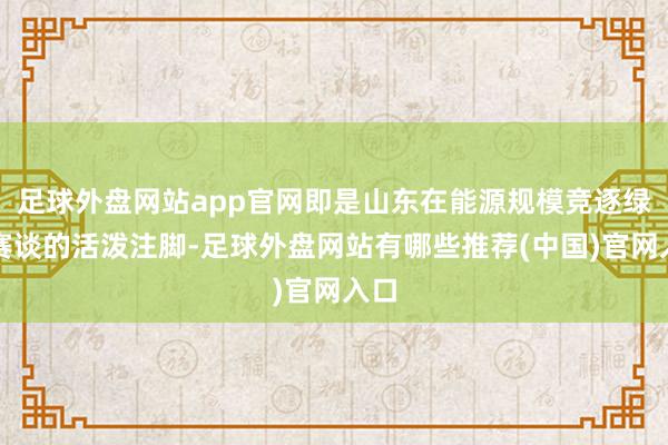 足球外盘网站app官网即是山东在能源规模竞逐绿色赛谈的活泼注脚-足球外盘网站有哪些推荐(中国)官网入口