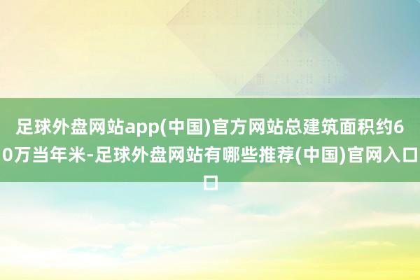 足球外盘网站app(中国)官方网站总建筑面积约60万当年米-足球外盘网站有哪些推荐(中国)官网入口