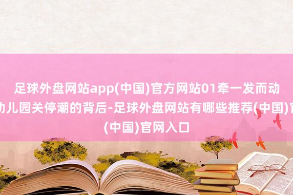 足球外盘网站app(中国)官方网站01牵一发而动全身！幼儿园关停潮的背后-足球外盘网站有哪些推荐(中国)官网入口