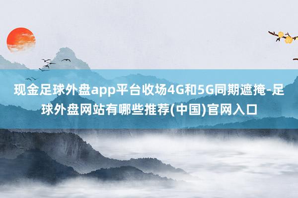 现金足球外盘app平台收场4G和5G同期遮掩-足球外盘网站有哪些推荐(中国)官网入口