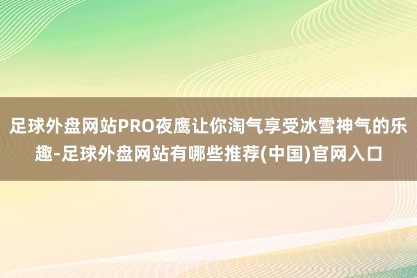 足球外盘网站PRO夜鹰让你淘气享受冰雪神气的乐趣-足球外盘网站有哪些推荐(中国)官网入口