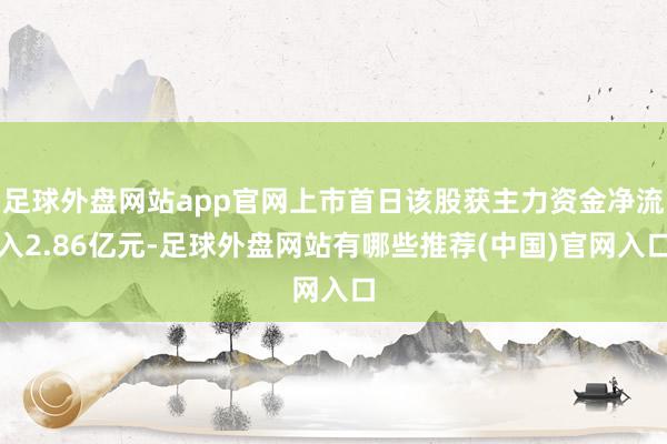 足球外盘网站app官网上市首日该股获主力资金净流入2.86亿元-足球外盘网站有哪些推荐(中国)官网入口